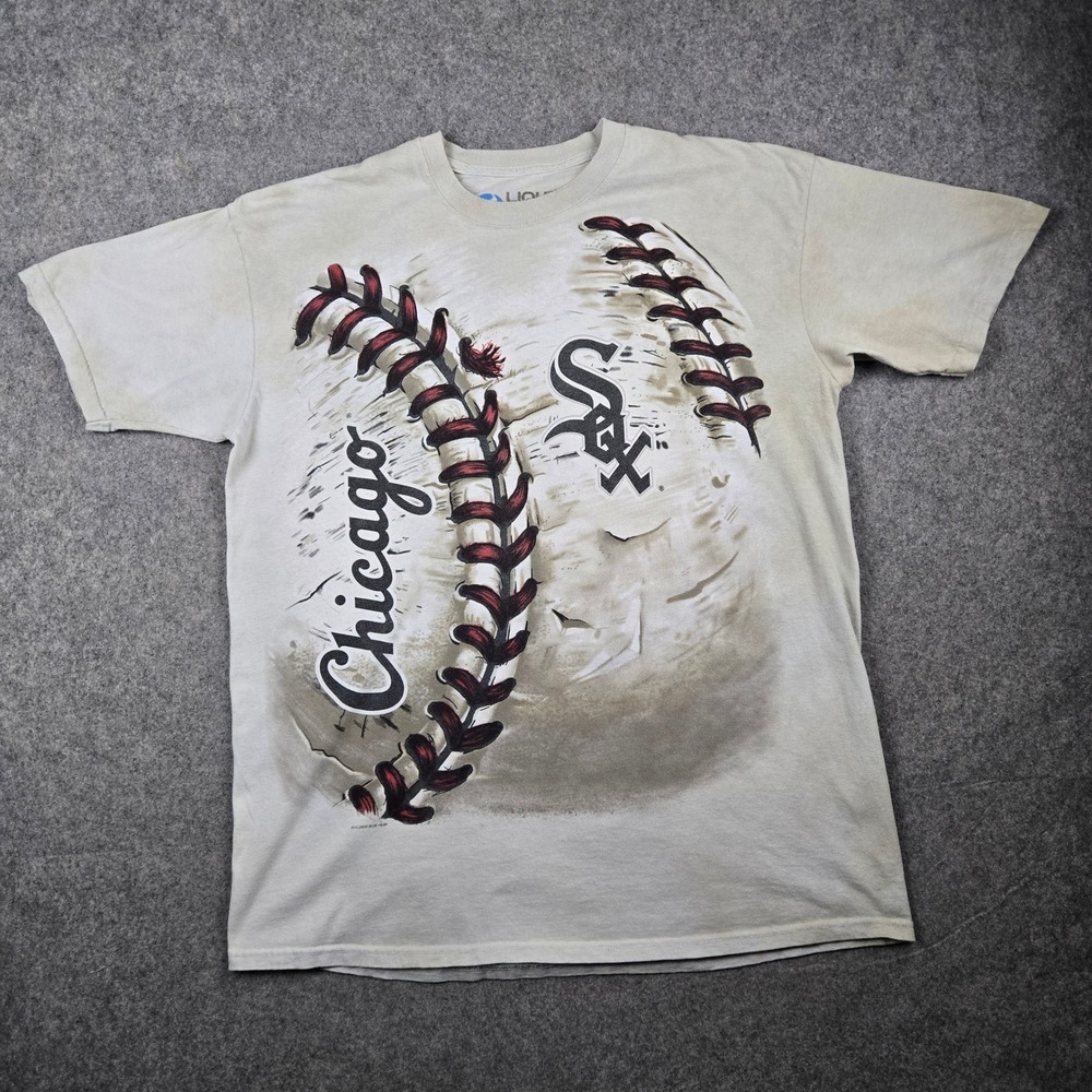 Liquid Blue Chicago White Sox Shirt Mens XL Tan Baseball Graphic Tee MLB 2014